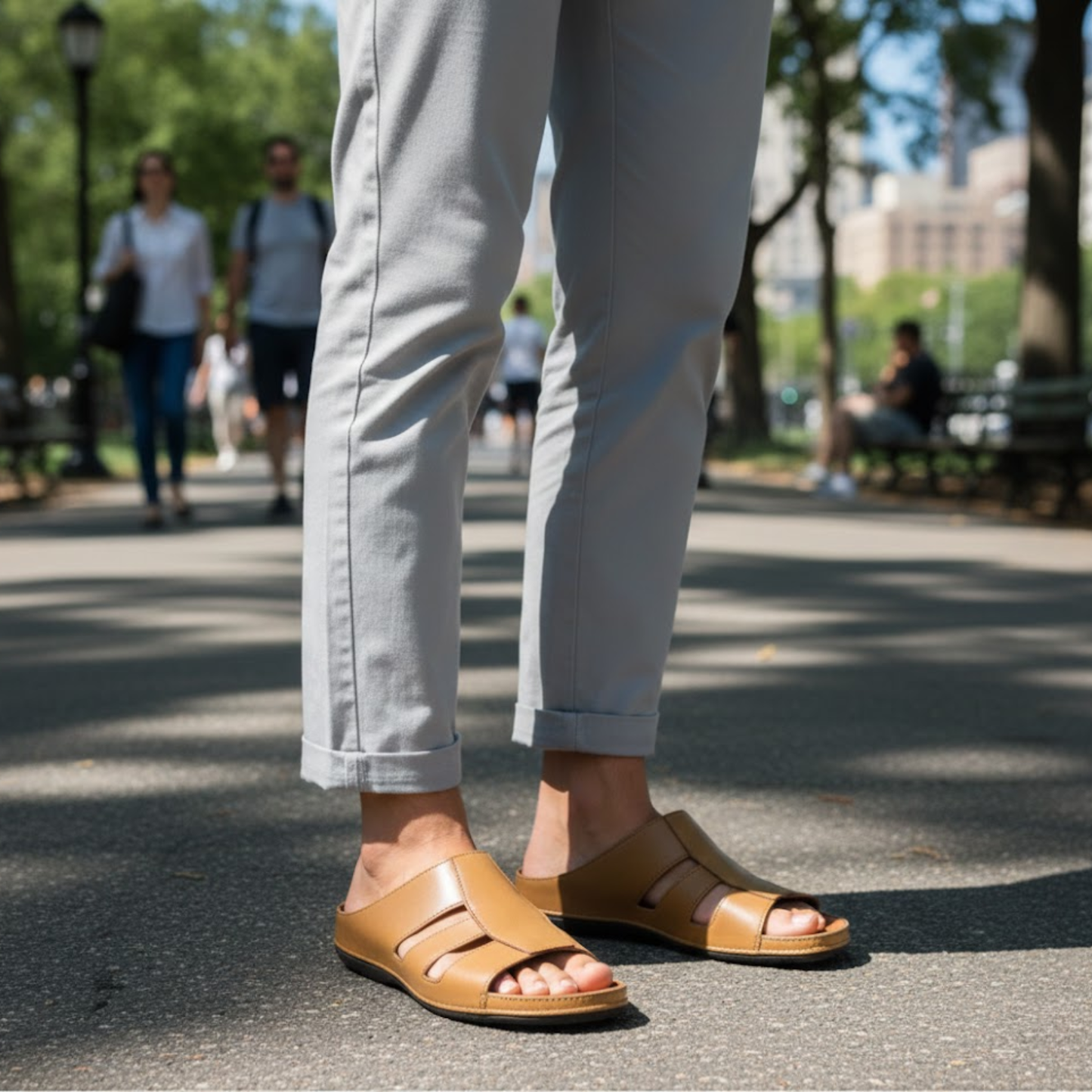 Premium Genuine Leather Slip On Slippers