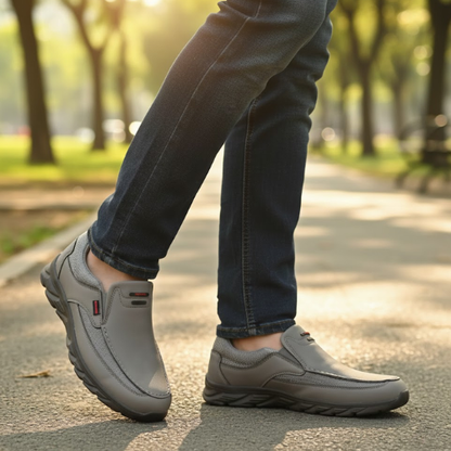 Comfortable Airy Leather Slip On Shoes