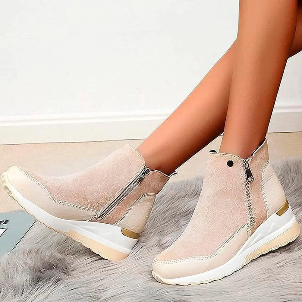 Women's Wedge Heel Winter Boots Comfortable - VibreMode