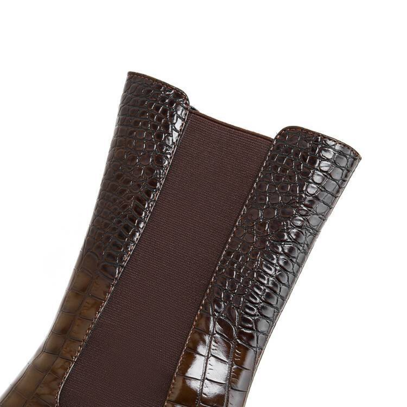 Women's Elastic Panel Boots Textured Upper