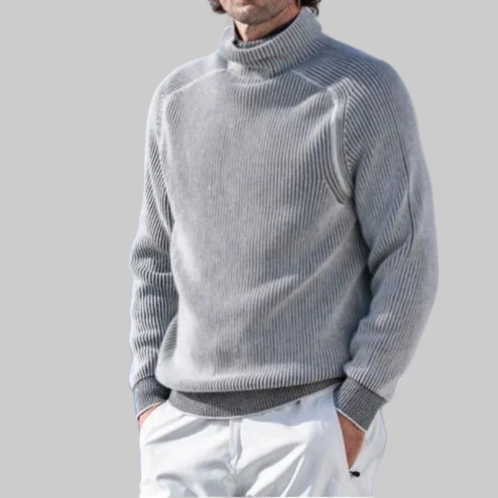 Men's Turtleneck Sweater Plain Knit