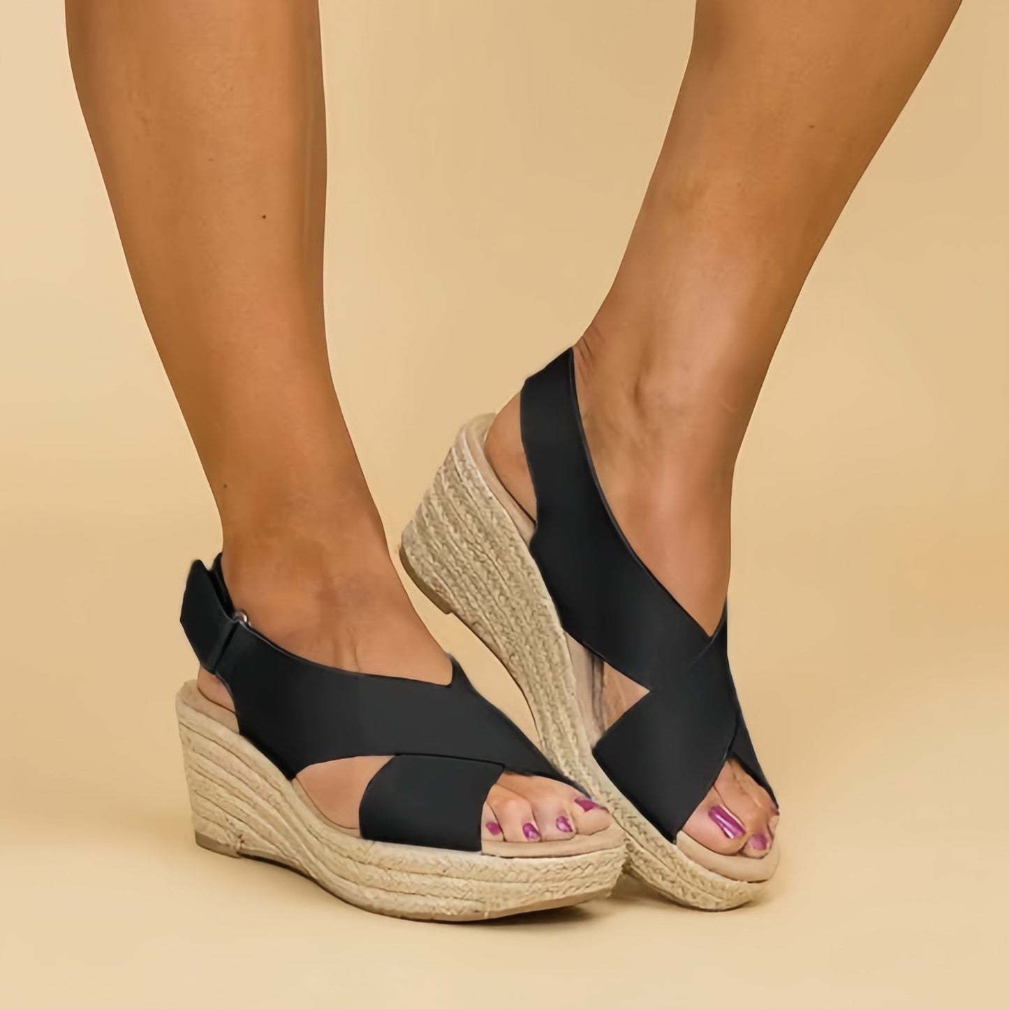 Ankle Buckle Espadrille Heels