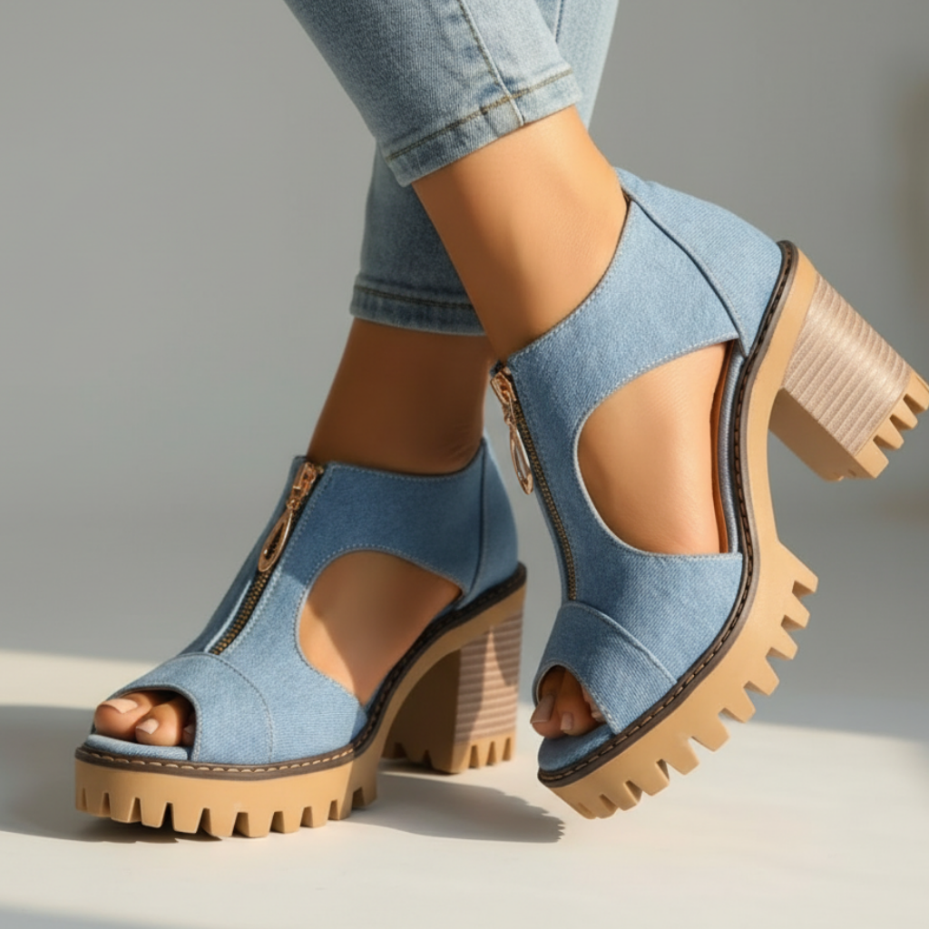 Women's Peep Toe Summer Sandals - VibreMode