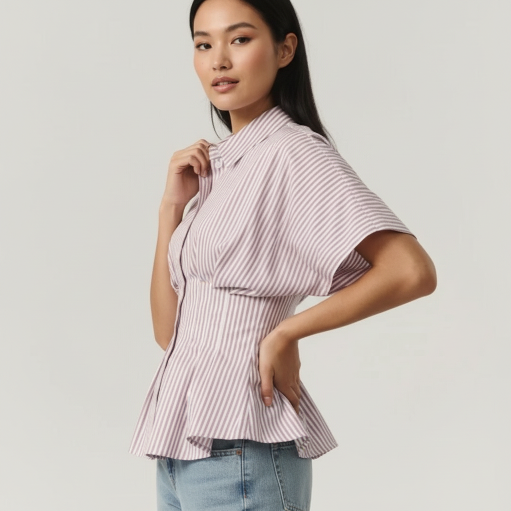 Women's Short Sleeve Peplum