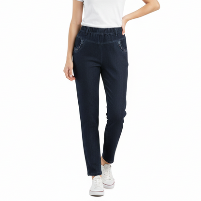 Women's High Waist Elastic Jeans