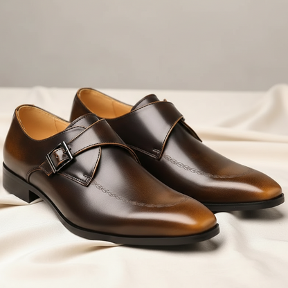 Men's Leather Monk Strap Loafers