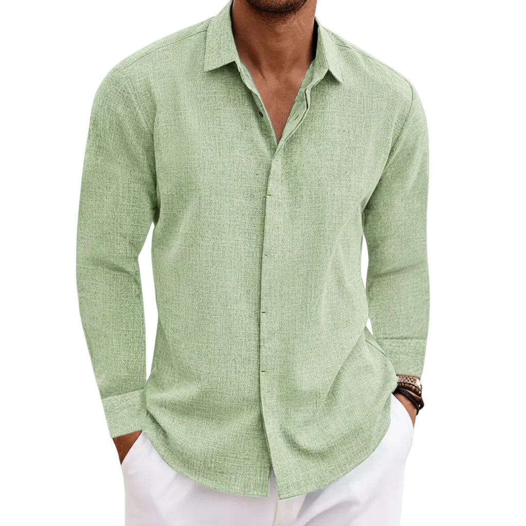 Shoreline Men's Collared Full Sleeve Shirt - VibreMode
