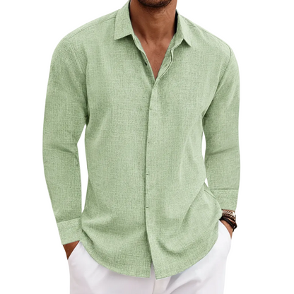 Shoreline Men's Collared Full Sleeve Shirt - VibreMode