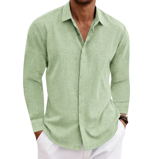 Shoreline Men's Collared Full Sleeve Shirt - VibreMode