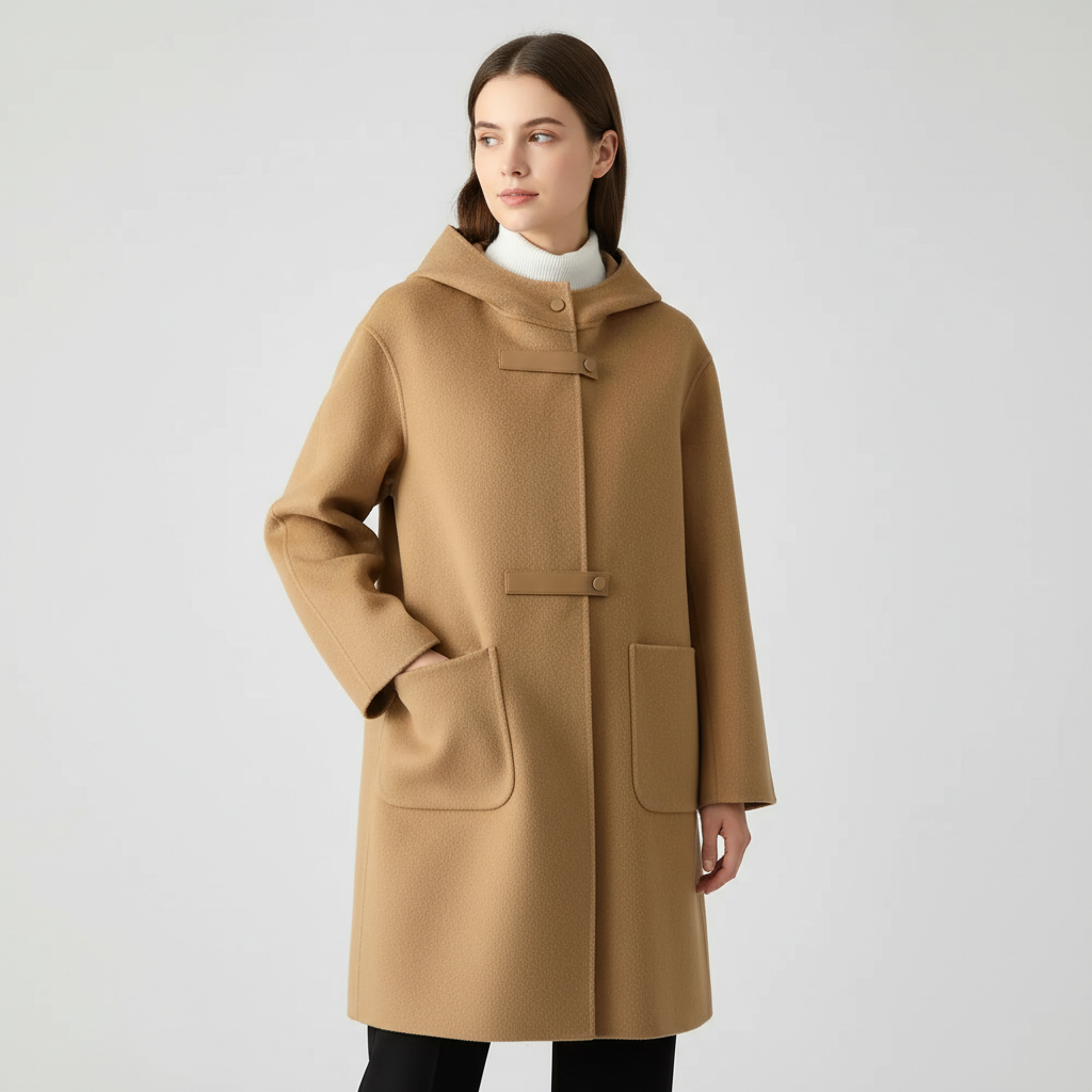 Womens Wool Hooded Coat - VibreMode