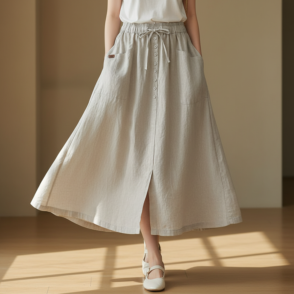 Women's A-Line Linen Skirt