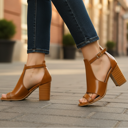 Women's Leather Strap Heels