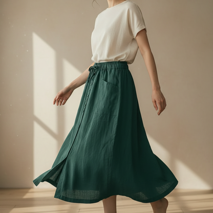 Women's A-Line Linen Skirt