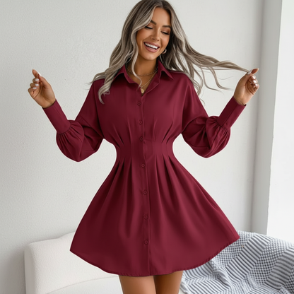 Women's Cinched Waist Shirt Dress