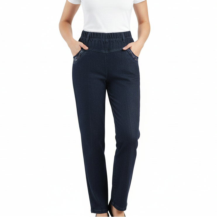 Women's High Waist Elastic Jeans
