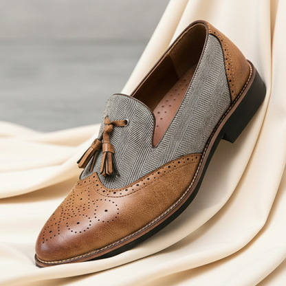 Men's Leather Tassel Loafers - VibreMode
