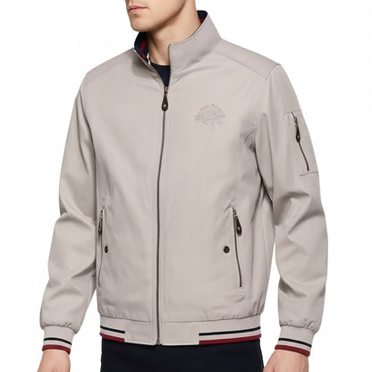 Men's Reversible Windbreaker Jacket Slim Fit Solid Black - VibreMode