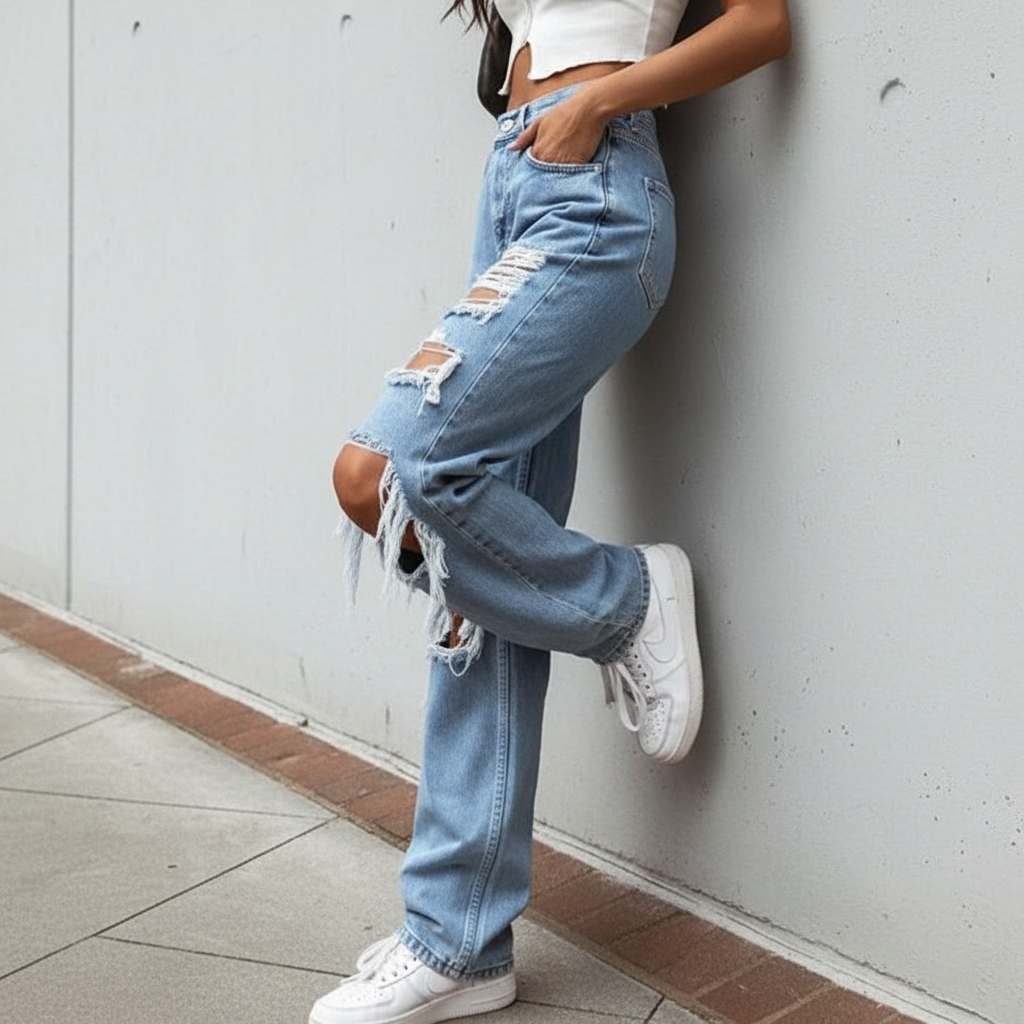 Women's Distressed Denim Jeans