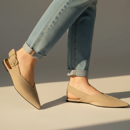 Women's Pointed Toe Slingback Flat Shoes
