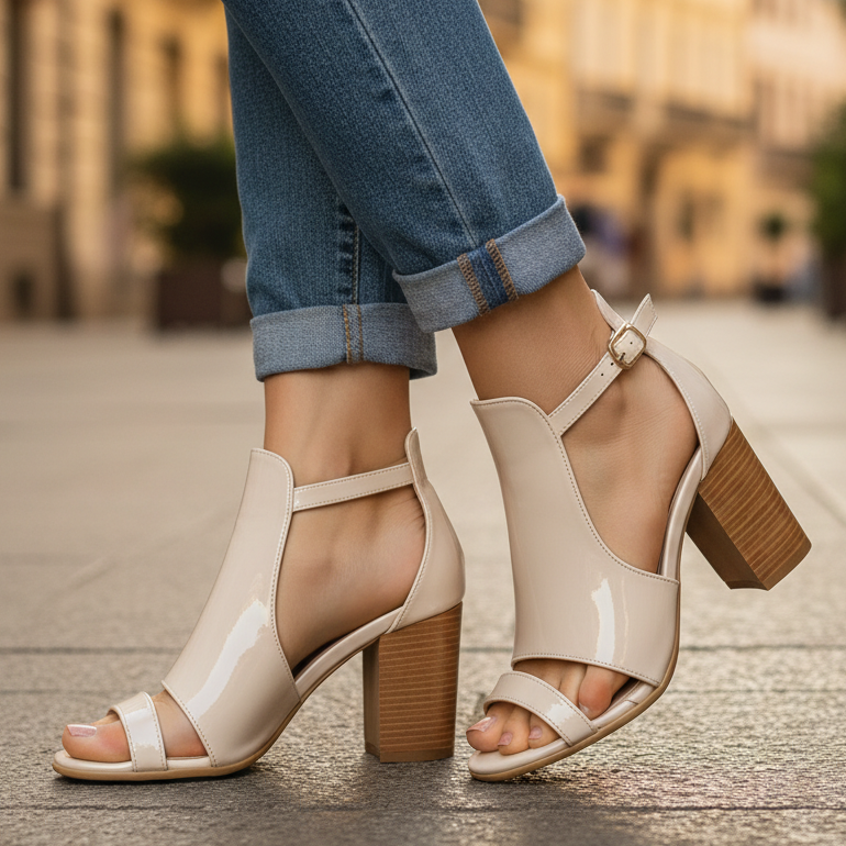 Women's Leather Strap Heels