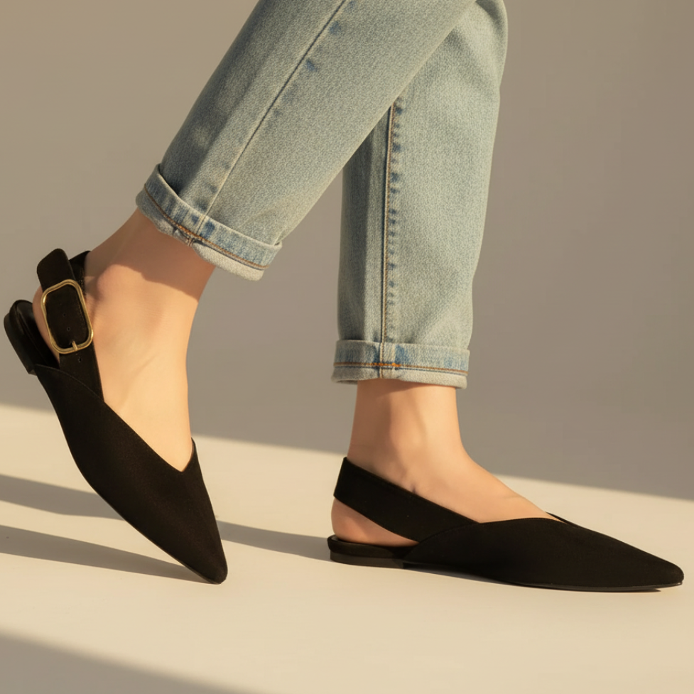 Women's Pointed Toe Slingback Flat Shoes