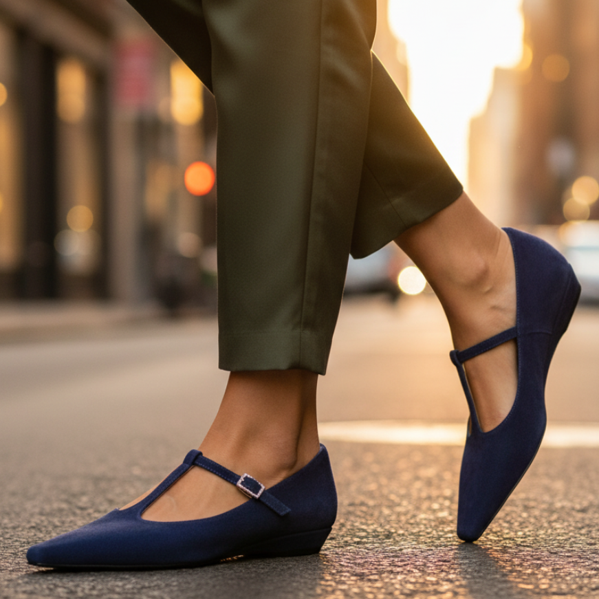 Women's Pointed Toe Mary Jane Flat Shoes