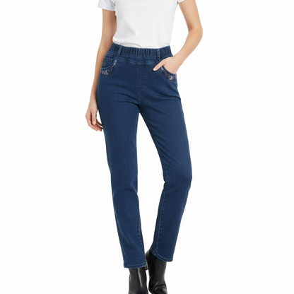 Women's High Waist Elastic Jeans