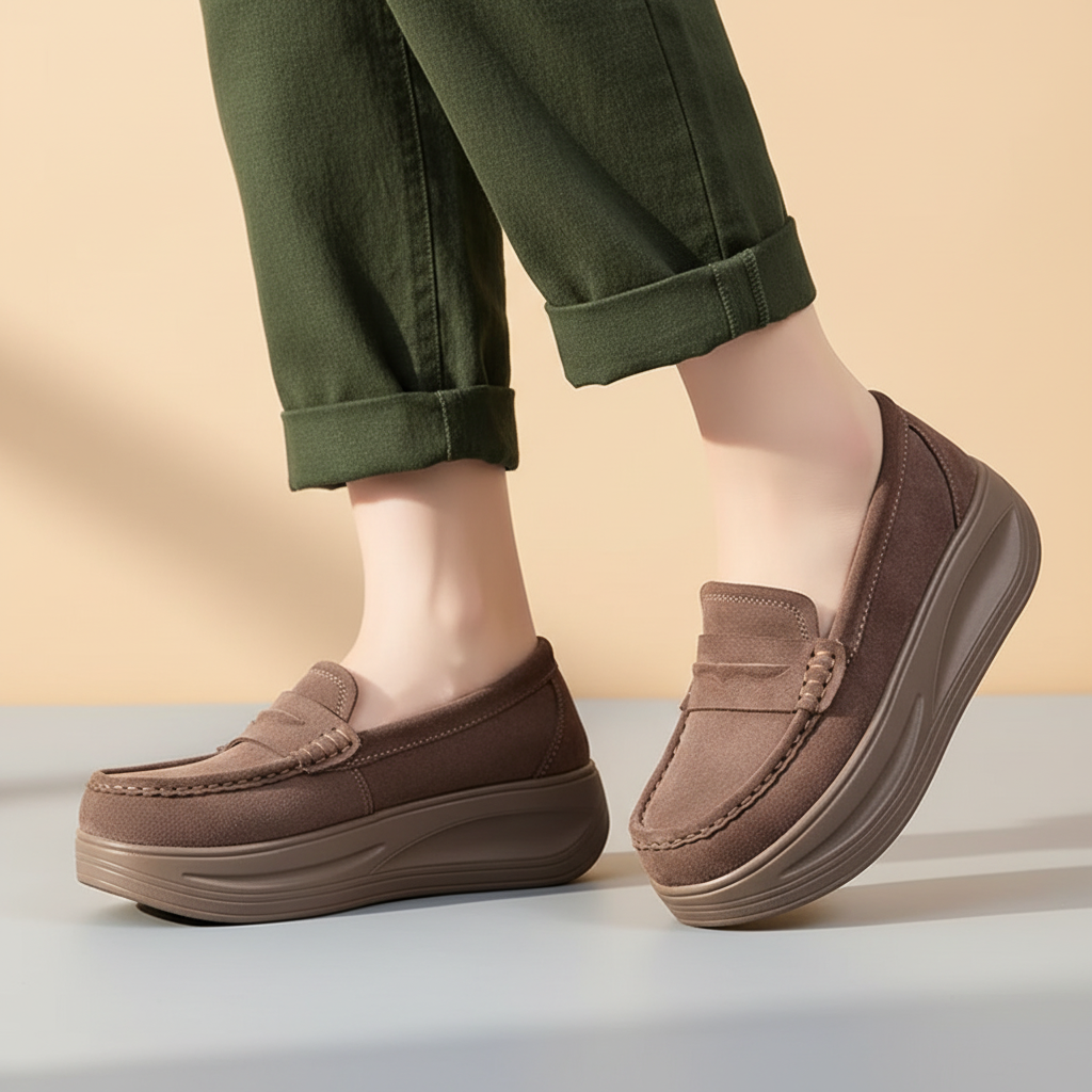 Rosalie Women's Suede Platform Walking Shoes - VibreMode