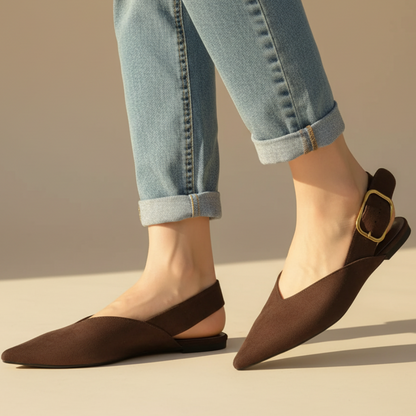 Women's Pointed Toe Slingback Flat Shoes