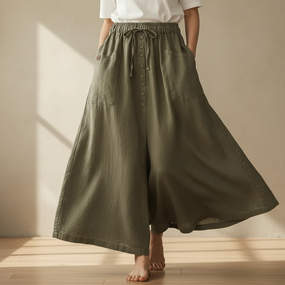 Women's A-Line Linen Skirt