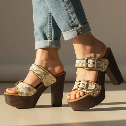 Women's Buckle High Heels Comfortable