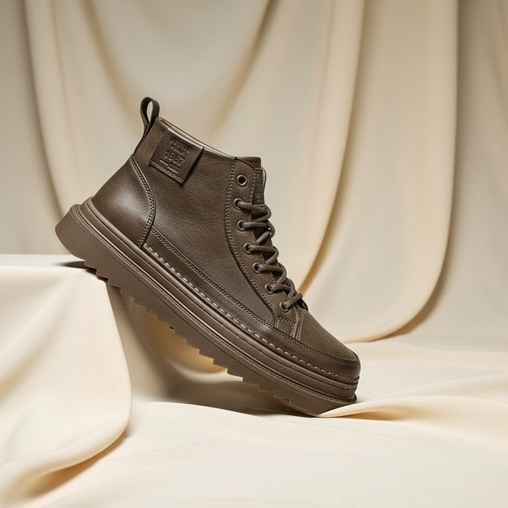 Men's Leather Sneakers Gladiator Style - VibreMode