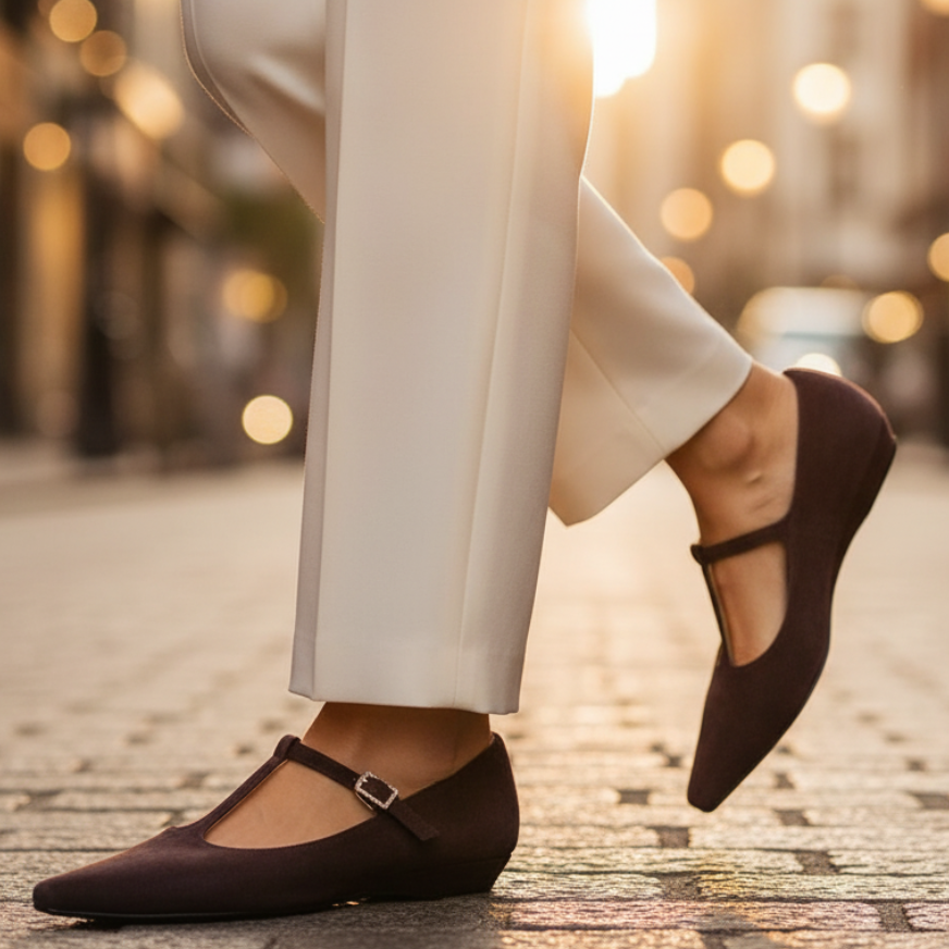 Women's Pointed Toe Mary Jane Flat Shoes