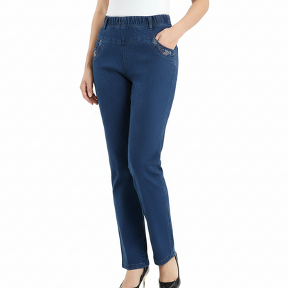 Women's High Waist Elastic Jeans