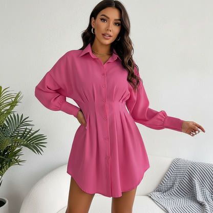 Women's Cinched Waist Shirt Dress