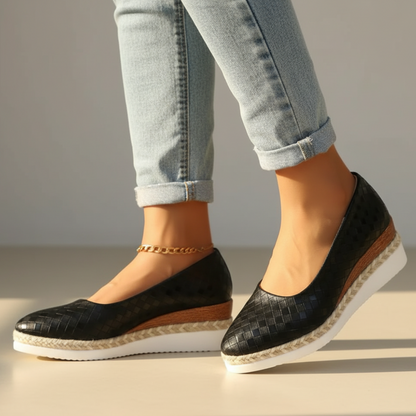 Women's Pointed Toe Wedge Slip On Flats