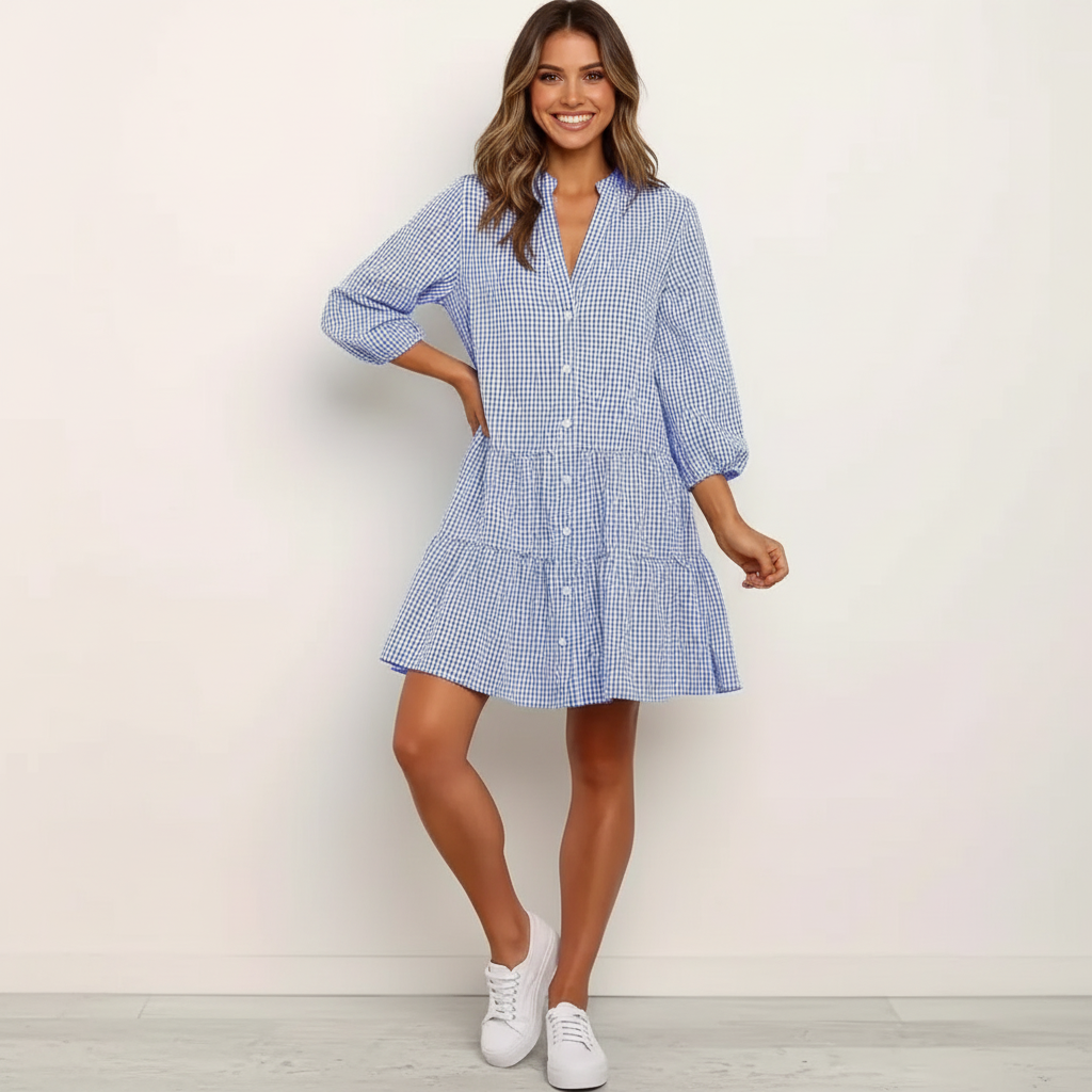 Women's V-Neck Shirt Dress