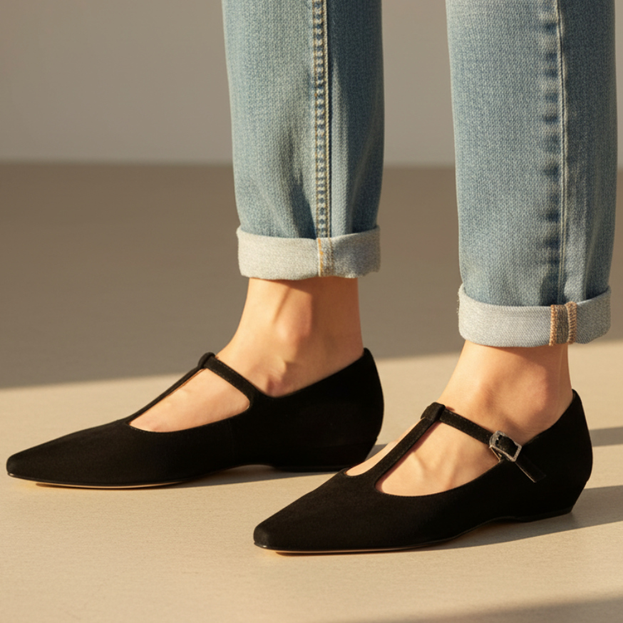 Women's Pointed Toe Mary Jane Flat Shoes