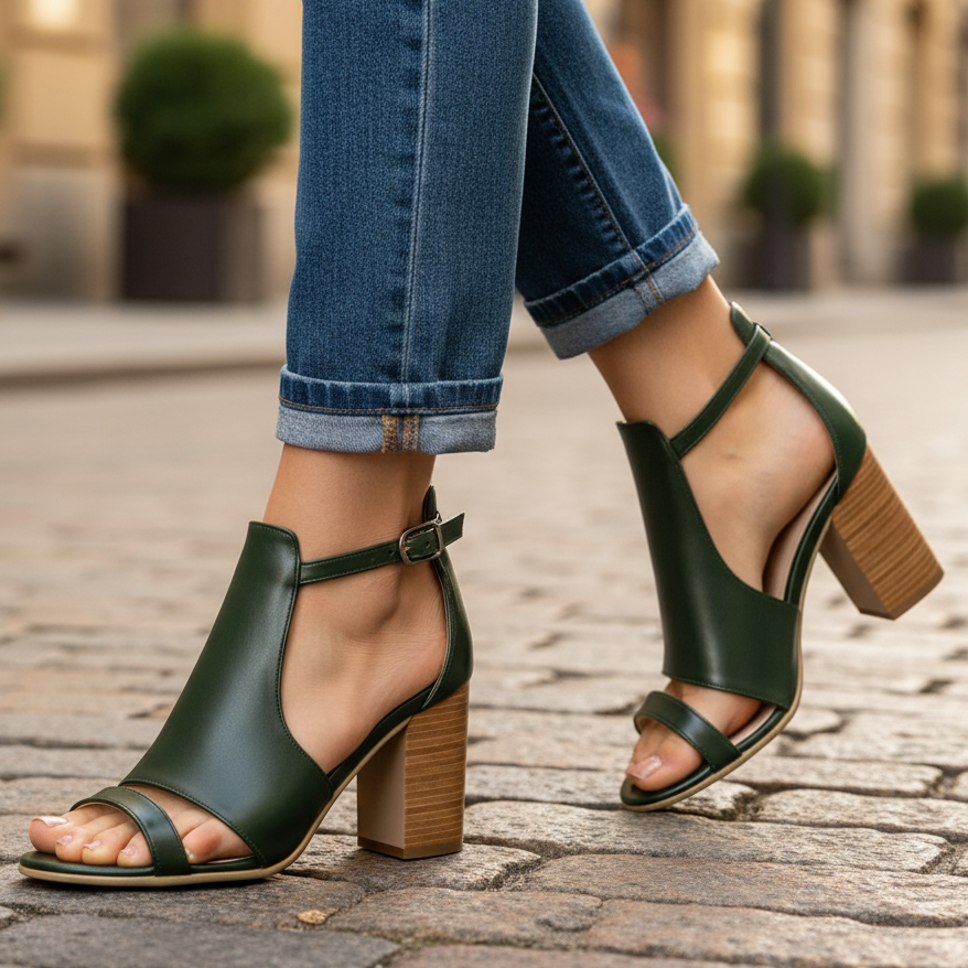 Women's Leather Strap Heels