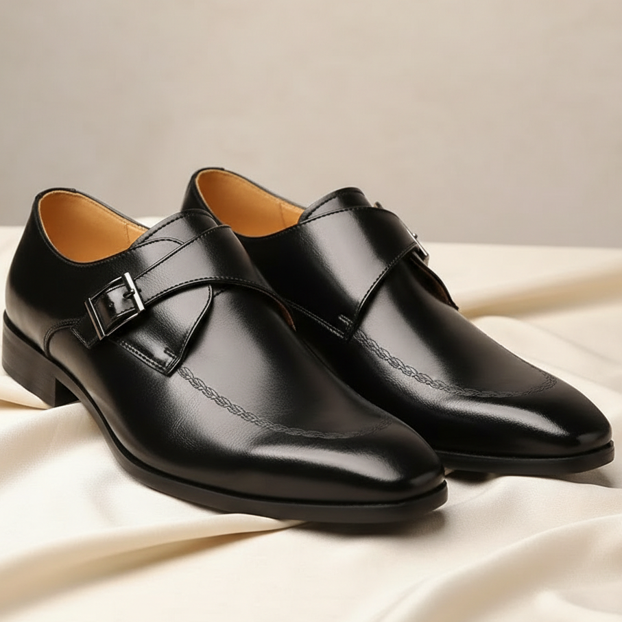 Men's Leather Monk Strap Loafers