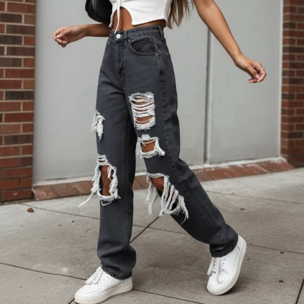 Women's Distressed Denim Jeans