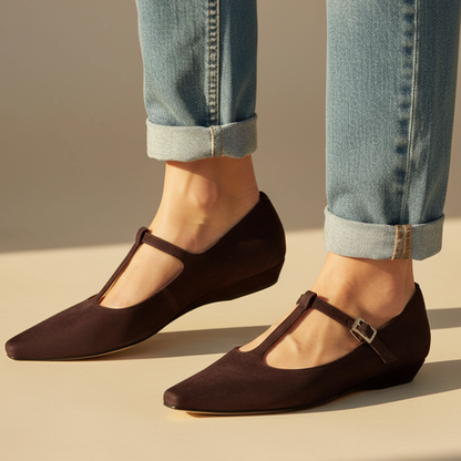 Women's Pointed Toe Mary Jane Flat Shoes