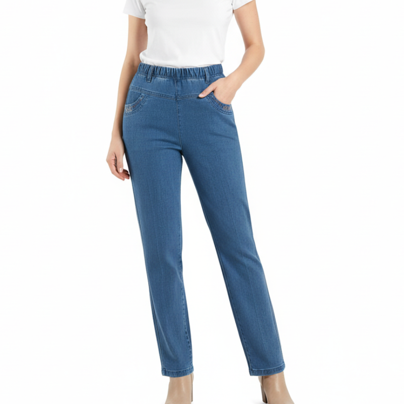 Women's High Waist Elastic Jeans
