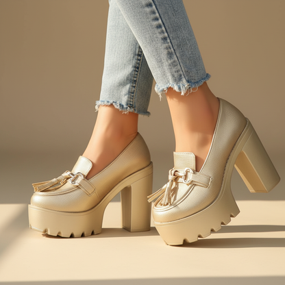 Women's Savina Platform Block Heel Shoes - VibreMode
