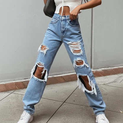 Women's Distressed Denim Jeans