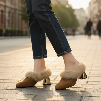 Whisper Fur Mule Shoes - VibreMode