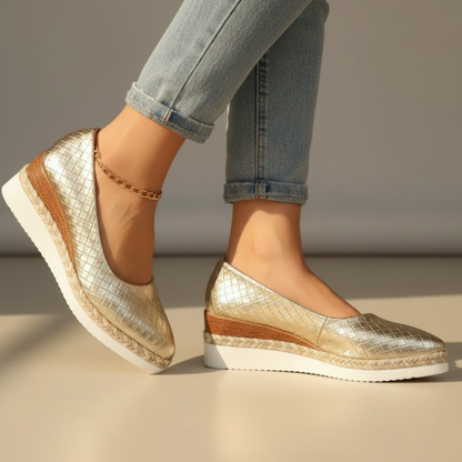 Women's Pointed Toe Wedge Slip On Flats