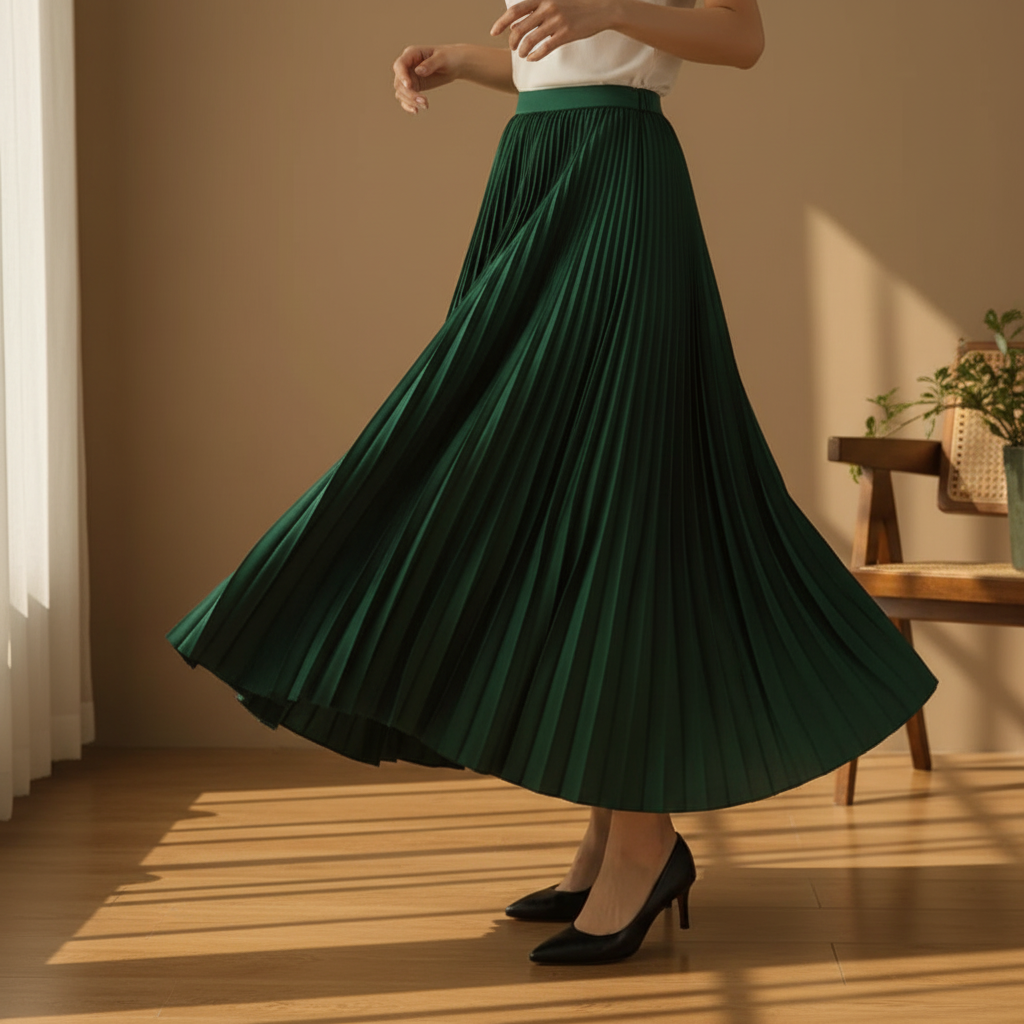 Women's Pleated A-Line Skirt