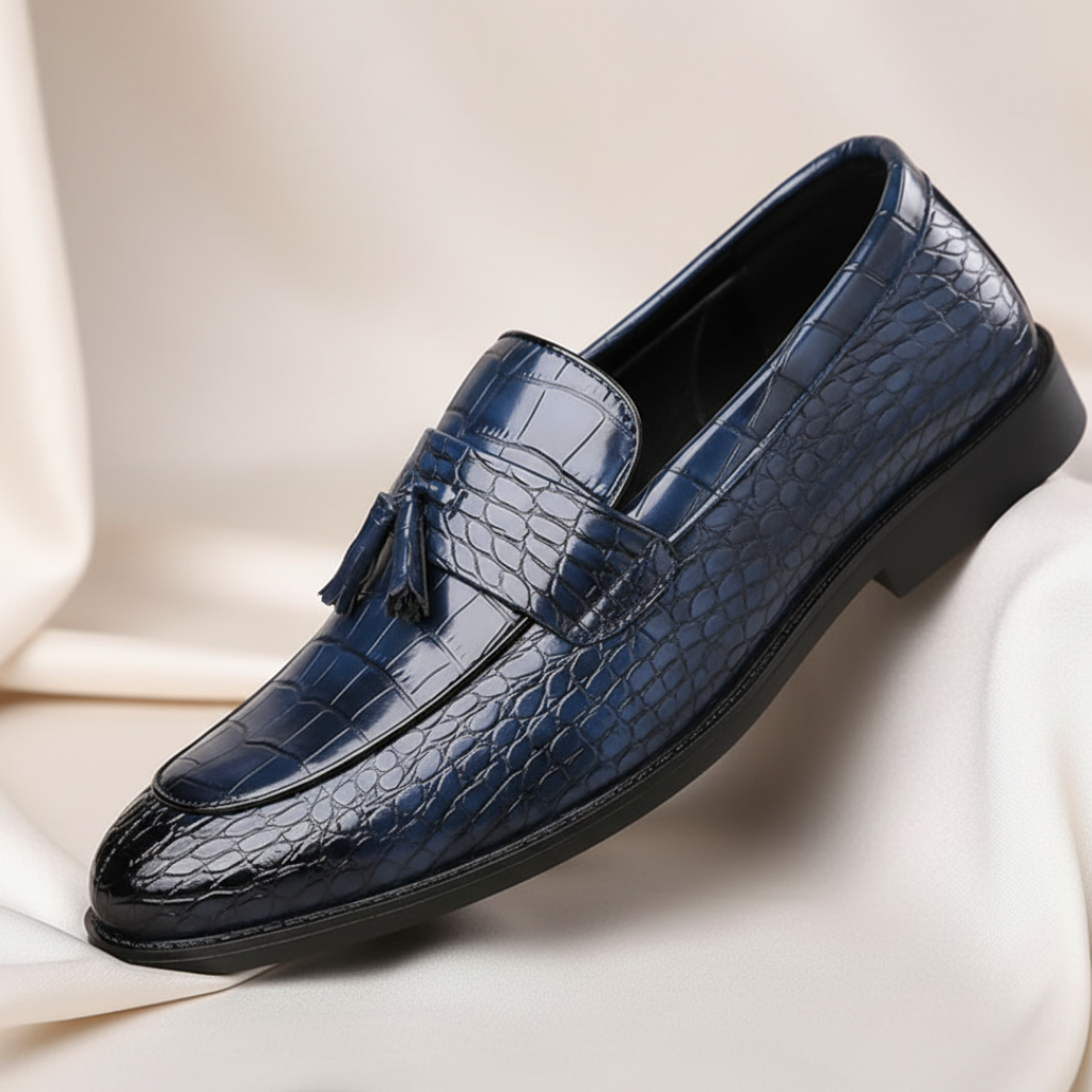 Men's Slip-On Dress Shoes Leather Black