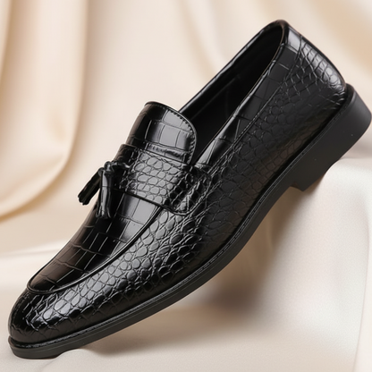 Men's Slip-On Dress Shoes Leather Black